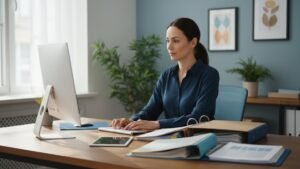 Profissional no trabalho ilustrando quanto ganha um assistente administrativo