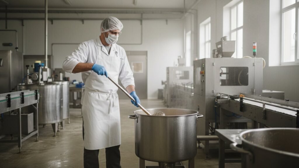 Profissional no trabalho ilustrando quanto ganha um auxiliar de cozinha